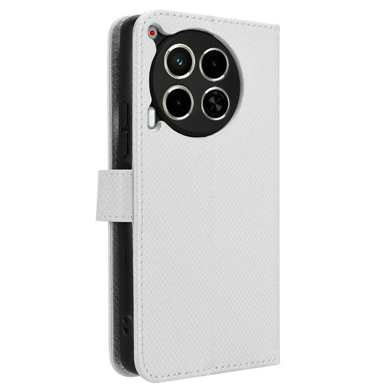 For TECNO Camon 30 4G CL6 / Camon 30 5G CL7 Case PU Leather Diamond Texture Phone Wallet Cover - White