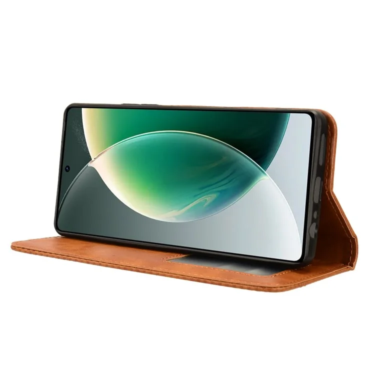 Pour TECNO Camon 30 4G CL6 / 5G CL7 Étui Portefeuille en Cuir PU Flip Phone Stand Cover - Marron