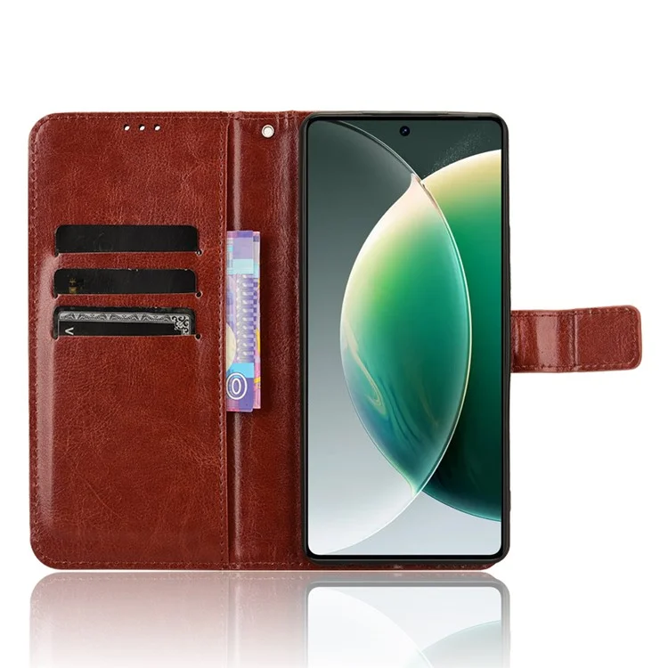 Para TECNO Camon 30 4G / Camon 30 5G CL6 / CL7 Funda de Teléfono Textura Crazy Horse Cuero Billetera Cubierta - Marrón