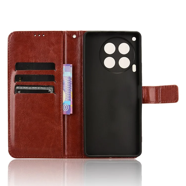 Para TECNO Camon 30 4G / Camon 30 5G CL6 / CL7 Funda de Teléfono Textura Crazy Horse Cuero Billetera Cubierta - Marrón