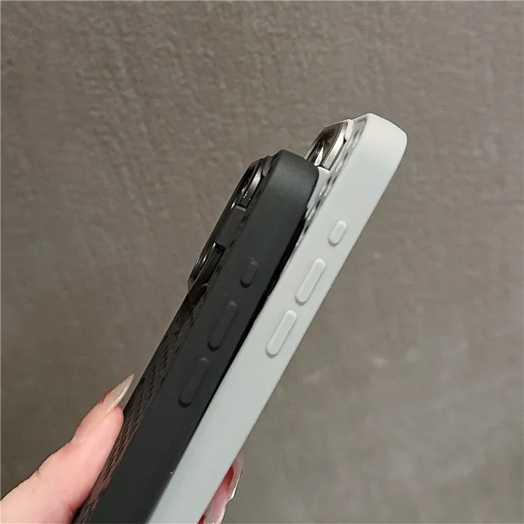 For iPhone 15 Pro Magnetic Case Lens Kickstand TPU+PC Heat Dissipation Phone Cover - Grey