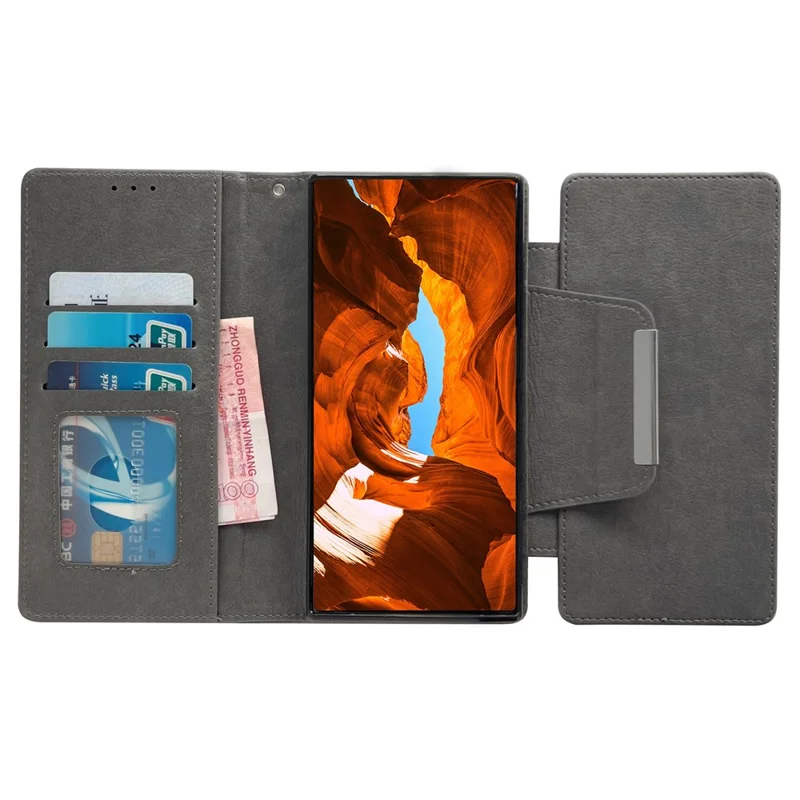 For Google Pixel 9 / Pixel 9 Pro Wallet Case Detachable 2-in-1 Design Leather Phone Stand Cover - Grey