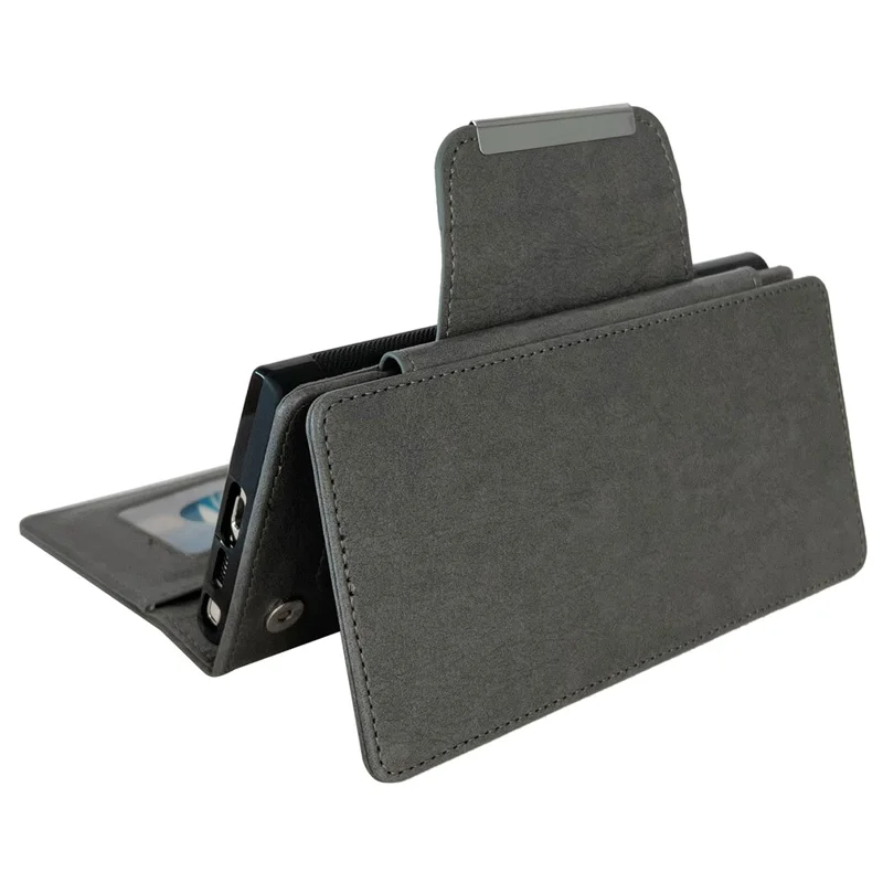 For Google Pixel 9 / Pixel 9 Pro Wallet Case Detachable 2-in-1 Design Leather Phone Stand Cover - Grey