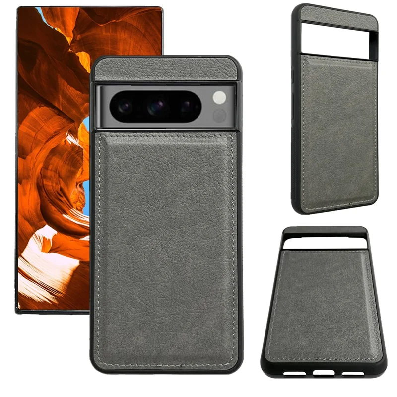 For Google Pixel 9 / Pixel 9 Pro Wallet Case Detachable 2-in-1 Design Leather Phone Stand Cover - Grey