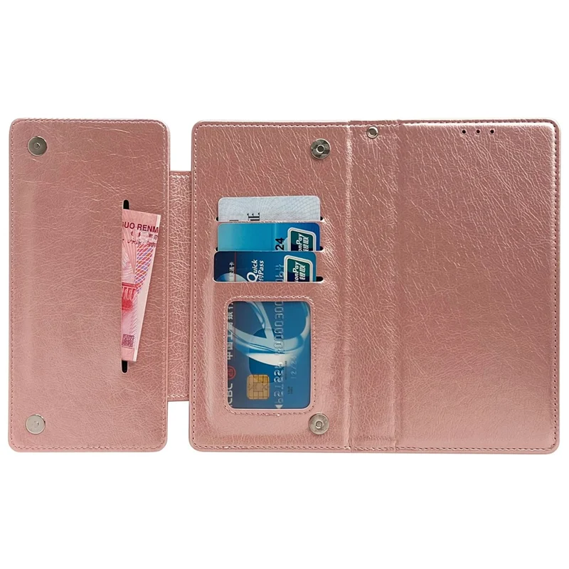 For Google Pixel 9 Pro XL Case Wallet PU Leather Detachable 2-in-1 Design Smart Phone Cover - Rose Gold
