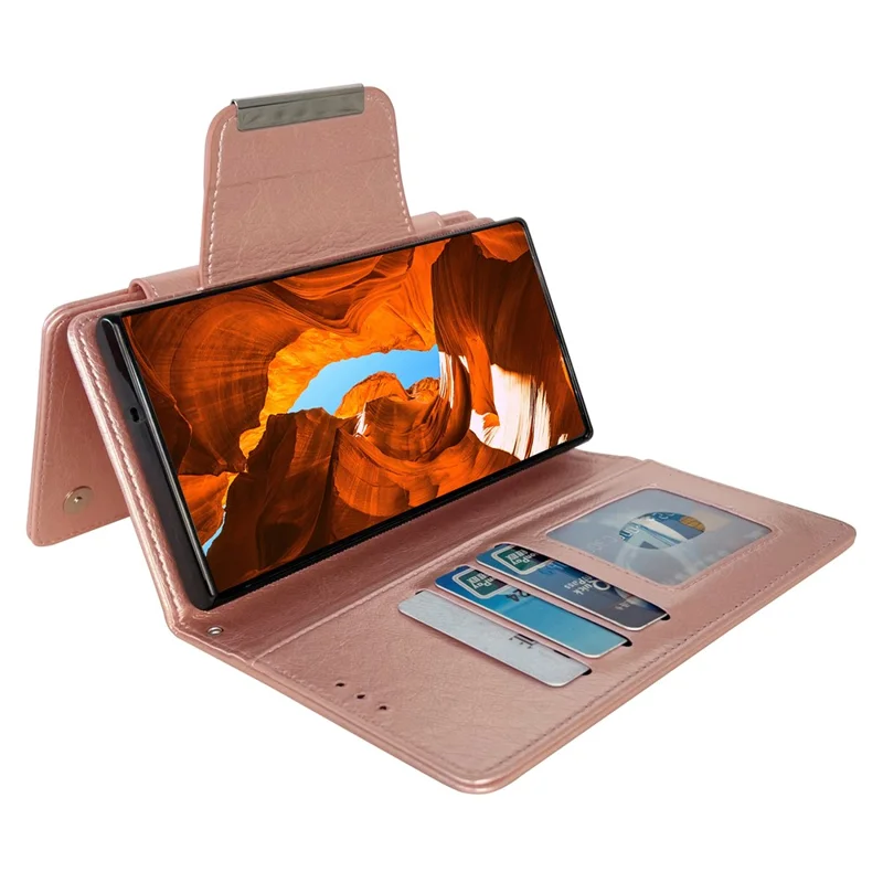For Google Pixel 9 Pro XL Case Wallet PU Leather Detachable 2-in-1 Design Smart Phone Cover - Rose Gold