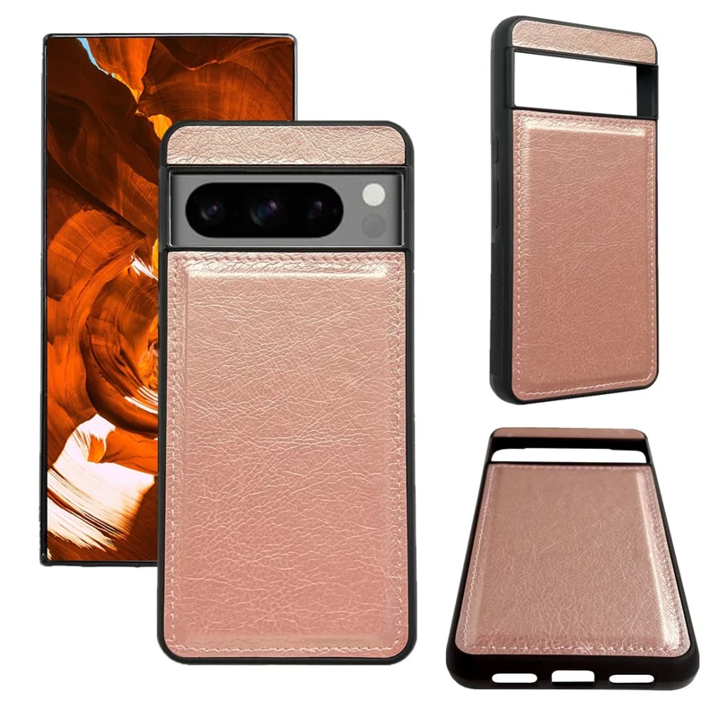 For Google Pixel 9 Pro XL Case Wallet PU Leather Detachable 2-in-1 Design Smart Phone Cover - Rose Gold