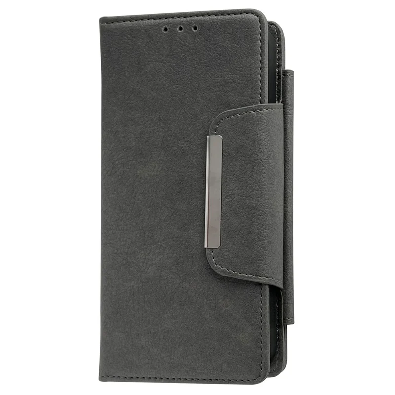 For iPhone 15 Case Detachable 2-in-1 Leather Wallet Phone Cover - Grey