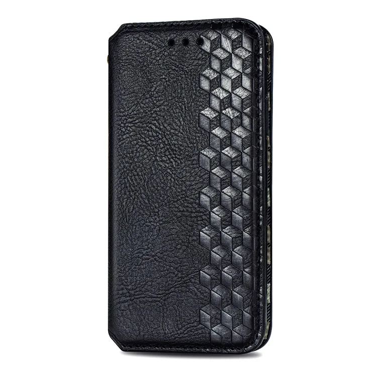 For Xiaomi Redmi Note 13 Pro 4G / Poco M6 Pro 4G PU Leather Case Rhombus Imprint Wallet Stand Phone Cover - Black