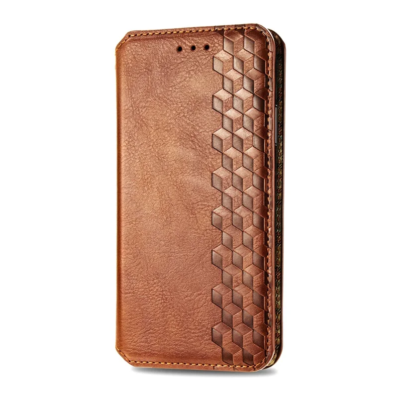 For Xiaomi Redmi Note 13 Pro 4G / Poco M6 Pro 4G PU Leather Case Rhombus Imprint Wallet Stand Phone Cover - Brown