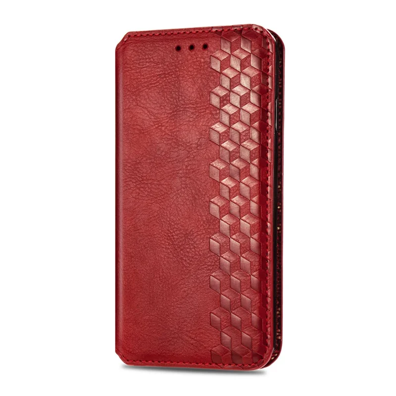 Pour Xiaomi Redmi Note 13 Pro 4G / Poco M6 Pro 4G Étui de téléphone Rhombus Leather Wallet Cover - Rouge
