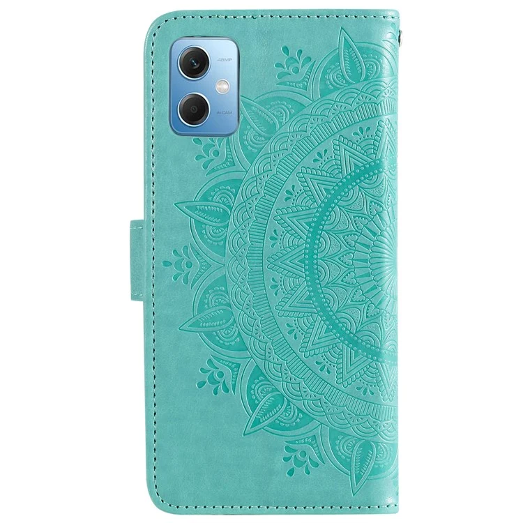 For Motorola Moto G64 5G Phone Case PU Leather Imprinted Design Wallet Flip Phone Cover - Green