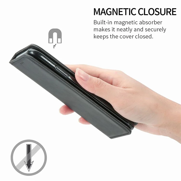 Para Motorola Moto G45 5G / G34 5G Funda magnética de piel sintética con tacto de piel - Negra