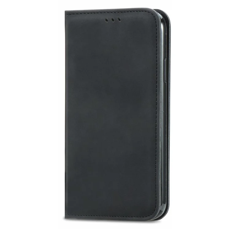 Pour Motorola Moto G54 5G Magnetic Case Skin-touch Wallet Stand PU Leather Phone Cover - Noir