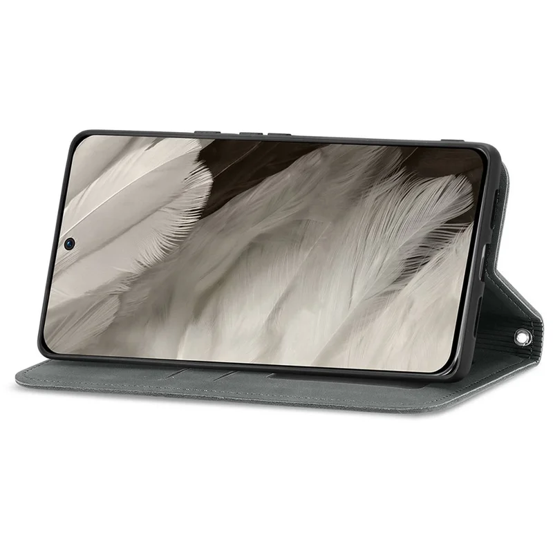 For Google Pixel 8a Book Style Flip Case PU Leather Skin-touch Phone Cover - Grey