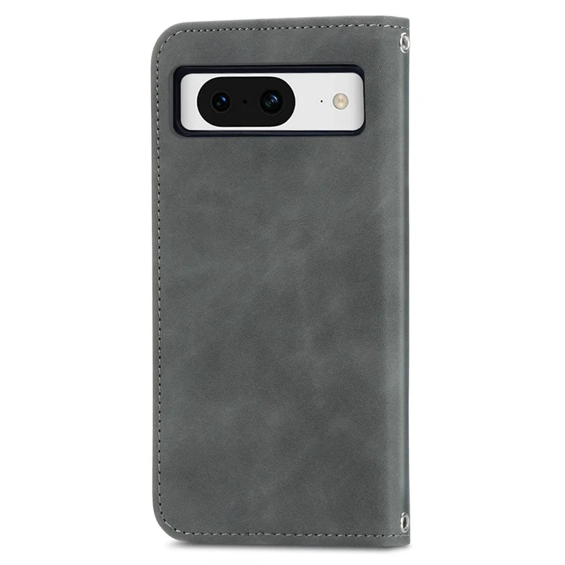 For Google Pixel 8a Book Style Flip Case PU Leather Skin-touch Phone Cover - Grey