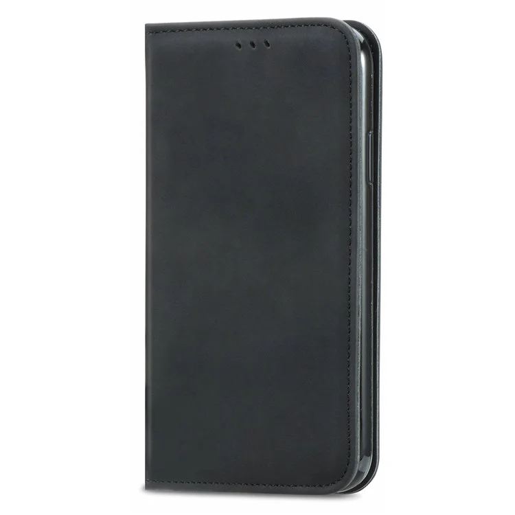 Para el estuche del teléfono celular Google Pixel 9 / Pixel 9 Pro Retro Magnetic Auto Closing Card Holder Leather Stand Cover - Negro