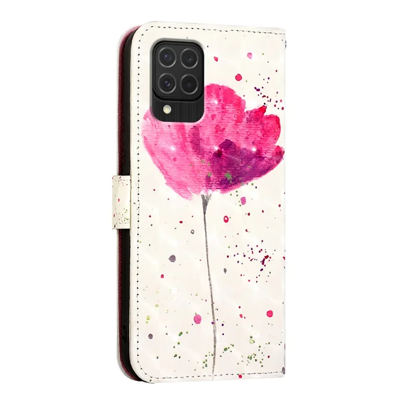 YB Pattern Printing Leather Series-2 For Samsung Galaxy M62 / F62 Case Stand View Bookstyle Phone Cover - Flower