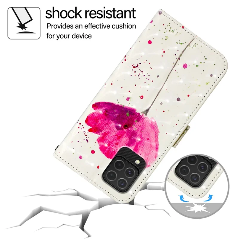 YB Pattern Printing Leather Series-2 For Samsung Galaxy M62 / F62 Case Stand View Bookstyle Phone Cover - Flower