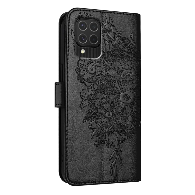YB Impression de Série 4 Pour Samsung Galaxy M62 Portefeuille en Cuir en Cuir Butterfly Téléphone - Noir