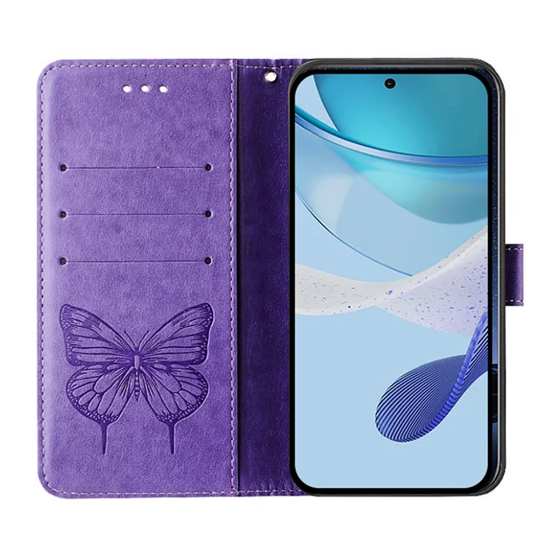 YB Implinting Series-4 Для Samsung Galaxy M62 Case Wallet Кожаная Бабочка Цветочная Телефонная Крышка - Фиолетовый