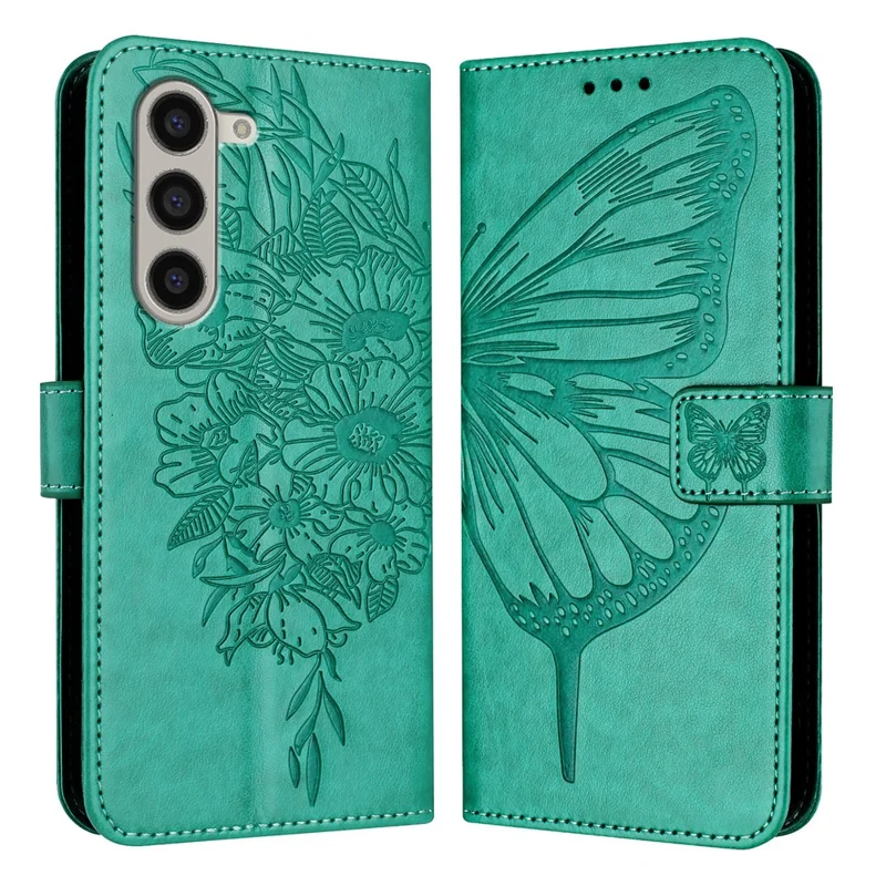 Série d'impression YB-4 pour Samsung Galaxy Z Fold6 5G Étui portefeuille en cuir Housse de téléphone avec dragonne - Vert