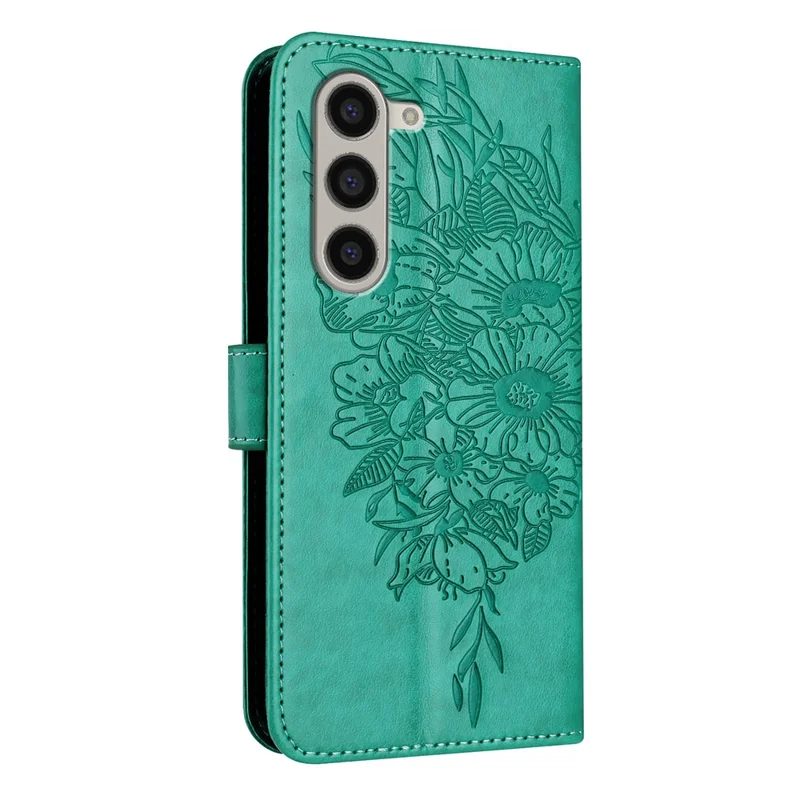 Série d'impression YB-4 pour Samsung Galaxy Z Fold6 5G Étui portefeuille en cuir Housse de téléphone avec dragonne - Vert