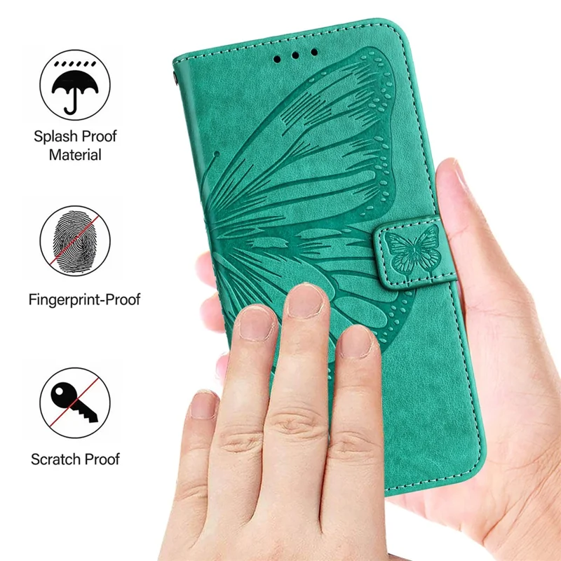 Série d'impression YB-4 pour Samsung Galaxy Z Fold6 5G Étui portefeuille en cuir Housse de téléphone avec dragonne - Vert