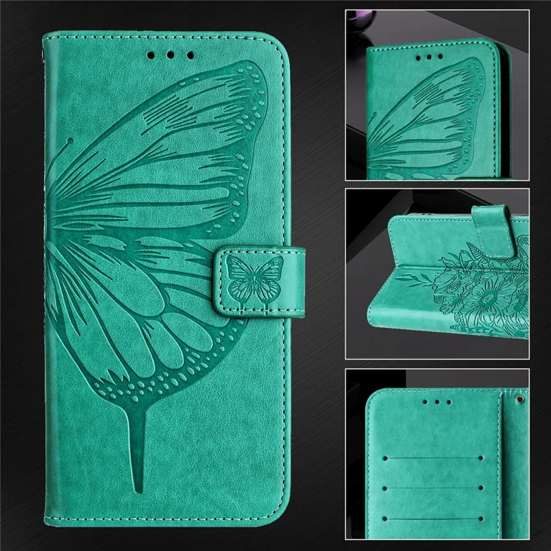 Série d'impression YB-4 pour Samsung Galaxy Z Fold6 5G Étui portefeuille en cuir Housse de téléphone avec dragonne - Vert