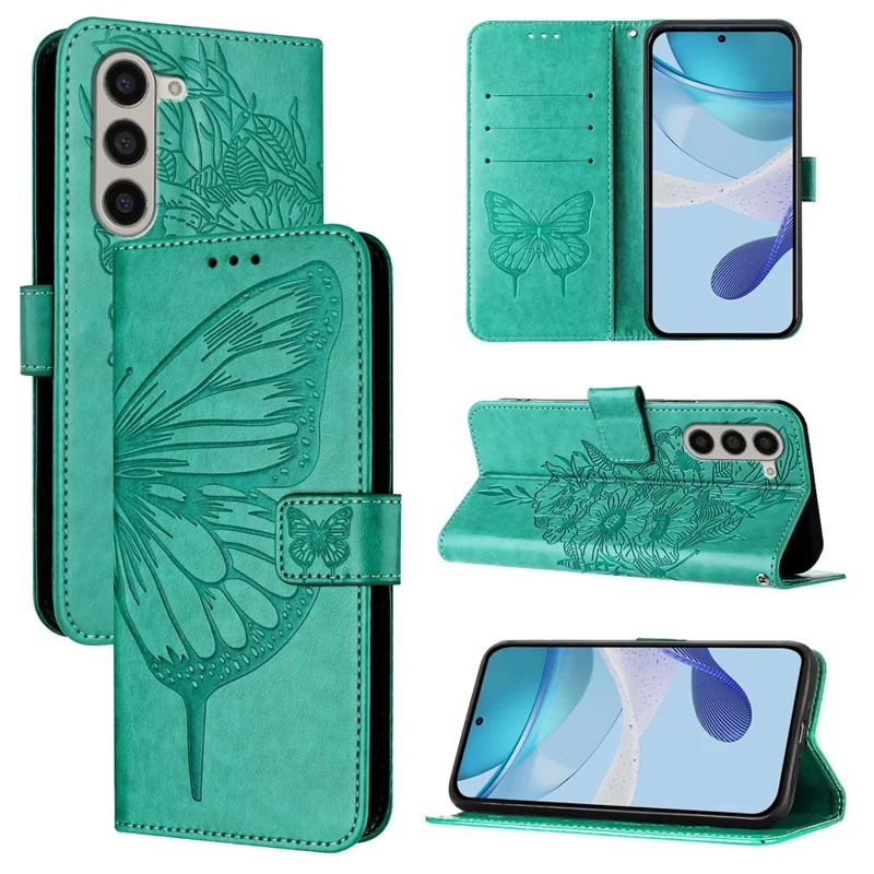 Série d'impression YB-4 pour Samsung Galaxy Z Fold6 5G Étui portefeuille en cuir Housse de téléphone avec dragonne - Vert