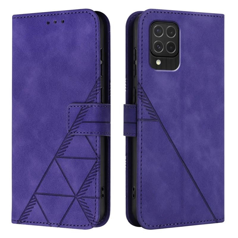 YB Imprinting Series-2 Per Samsung Galaxy M62 Case Wardone Ponete in Pelle Copertina Con Spalla Con Tracolla Incrociata - Viola