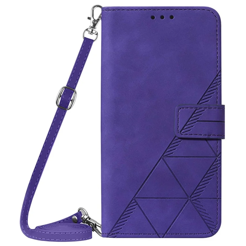 YB Imprinting Series-2 Per Samsung Galaxy M62 Case Wardone Ponete in Pelle Copertina Con Spalla Con Tracolla Incrociata - Viola