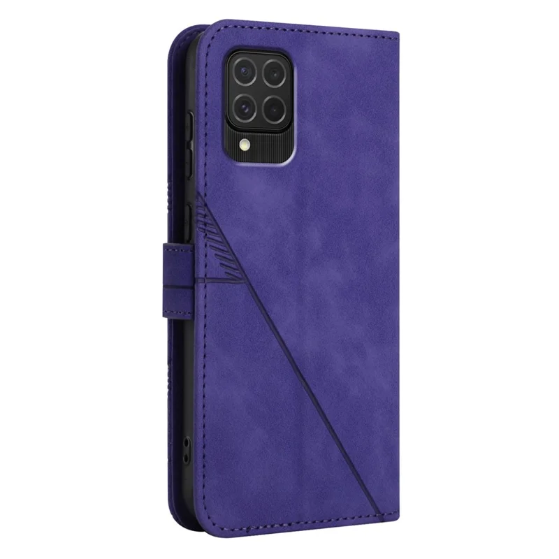 YB Imprinting Series-2 Per Samsung Galaxy M62 Case Wardone Ponete in Pelle Copertina Con Spalla Con Tracolla Incrociata - Viola