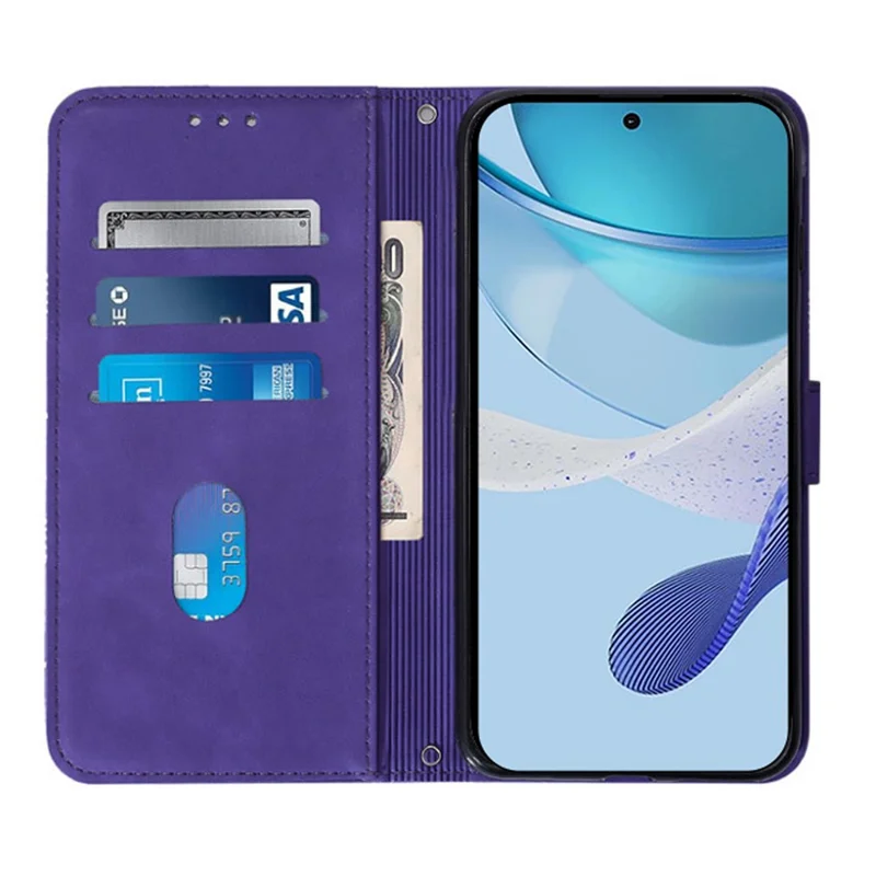 YB Imprinting Series-2 Per Samsung Galaxy M62 Case Wardone Ponete in Pelle Copertina Con Spalla Con Tracolla Incrociata - Viola
