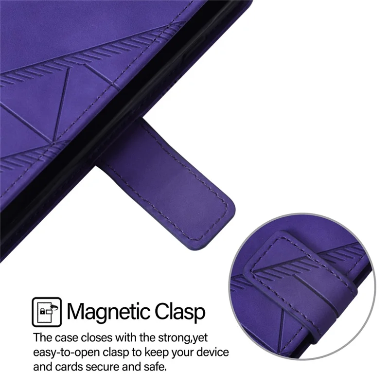 YB Imprinting Series-2 Per Samsung Galaxy M62 Case Wardone Ponete in Pelle Copertina Con Spalla Con Tracolla Incrociata - Viola