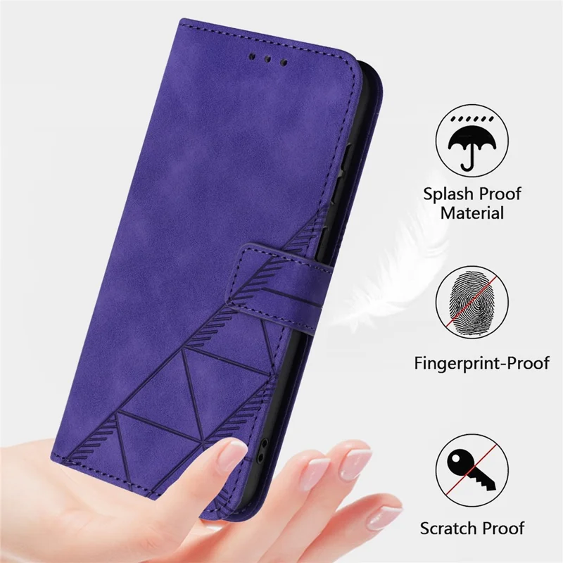 YB Imprinting Series-2 Per Samsung Galaxy M62 Case Wardone Ponete in Pelle Copertina Con Spalla Con Tracolla Incrociata - Viola