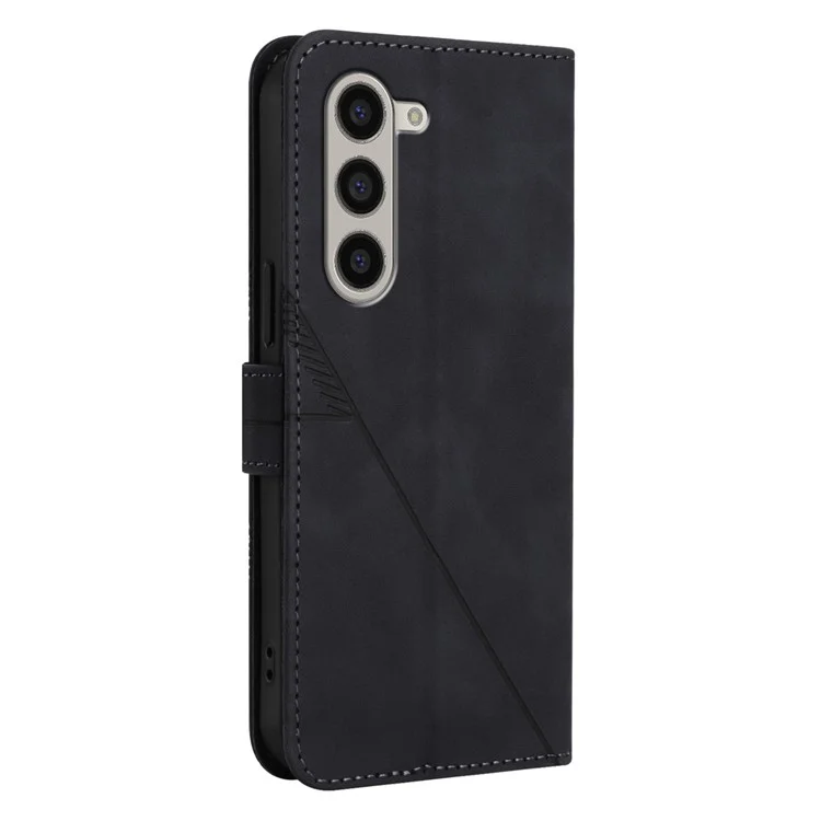 For Samsung Galaxy Z Fold6 5G Leather Case with Shoulder Strap Wallet Stand Phone Cover - Black