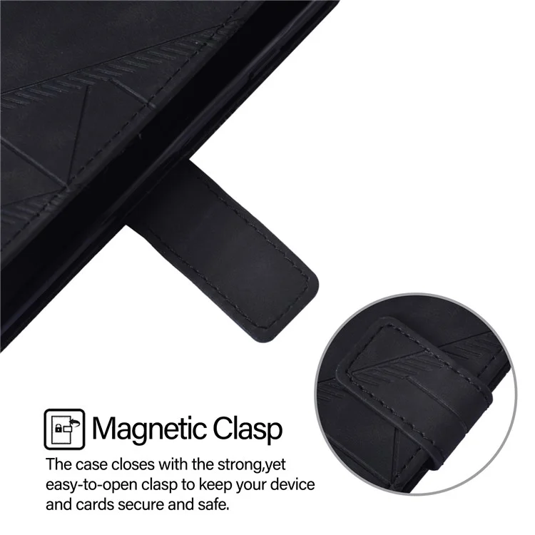 For Samsung Galaxy Z Fold6 5G Leather Case with Shoulder Strap Wallet Stand Phone Cover - Black