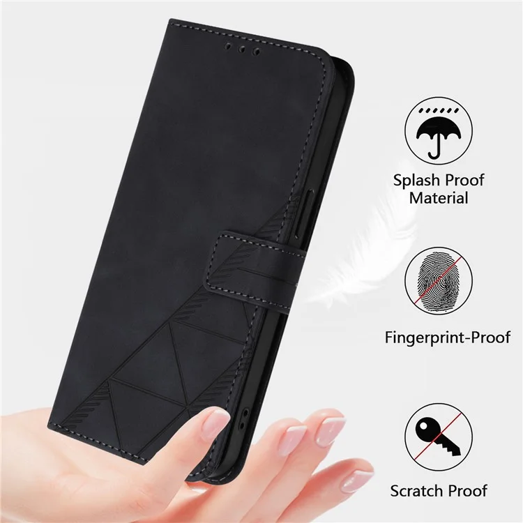 For Samsung Galaxy Z Fold6 5G Leather Case with Shoulder Strap Wallet Stand Phone Cover - Black