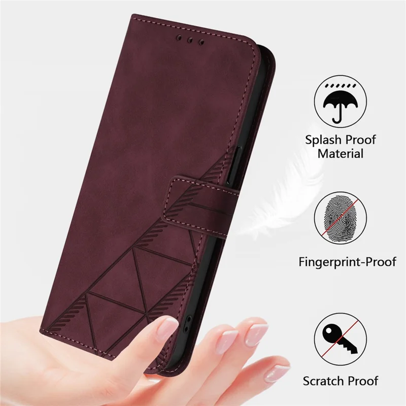For iPhone 17e / 16e Leather Case with Shoulder Strap Wallet Stand Phone Cover - Wine Red
