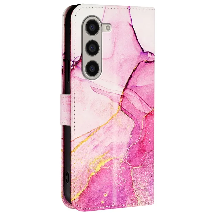 Per Samsung Galaxy Z Fold6 5G Wallet Case Custodia in Pelle Copertina Telefono con Tracolla - Rosa / Viola / Oro LS001