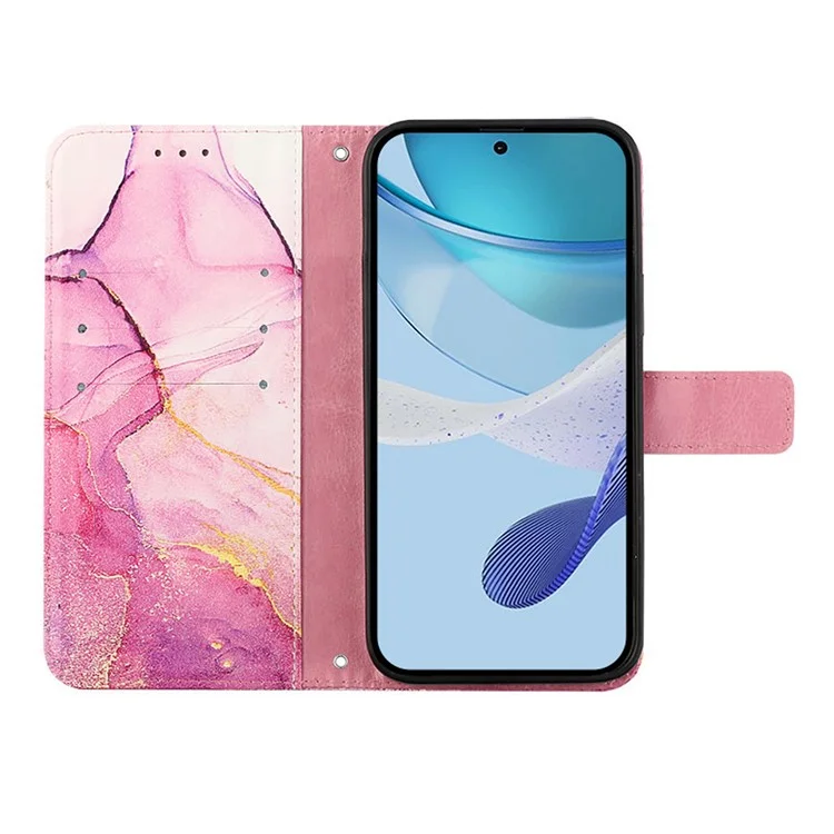 Per Samsung Galaxy Z Fold6 5G Wallet Case Custodia in Pelle Copertina Telefono con Tracolla - Rosa / Viola / Oro LS001