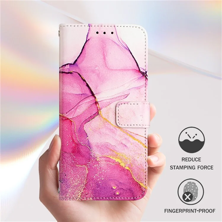 Per Samsung Galaxy Z Fold6 5G Wallet Case Custodia in Pelle Copertina Telefono con Tracolla - Rosa / Viola / Oro LS001