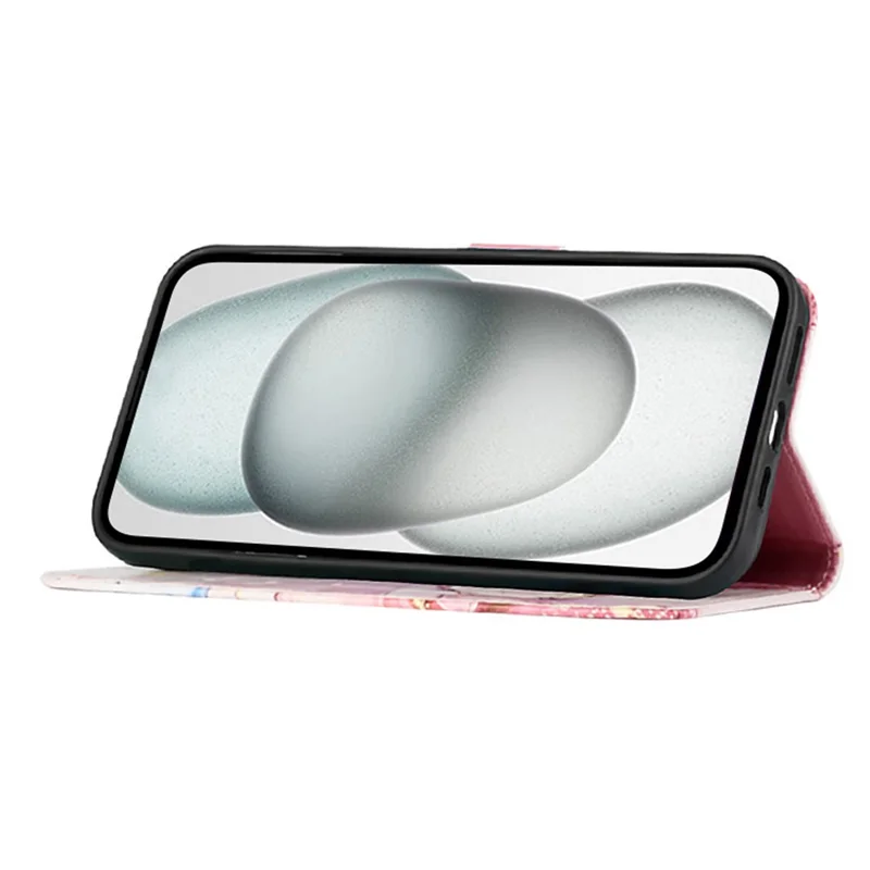 For Samsung Galaxy Z Fold6 5G Leather Case with Shoulder Strap Marble Pattern Phone Stand Cover - Rose Gold LS005