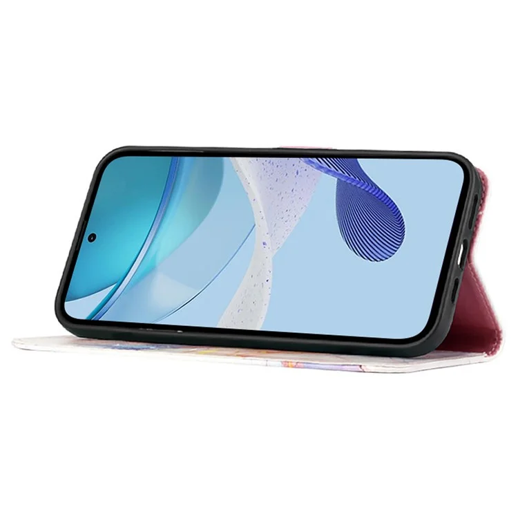 For Oppo A2 Pro 5G / A3 Pro (China) 5G Leather Case with Shoulder Strap Marble Pattern Phone Stand Cover - Milky Way Marble White LS004