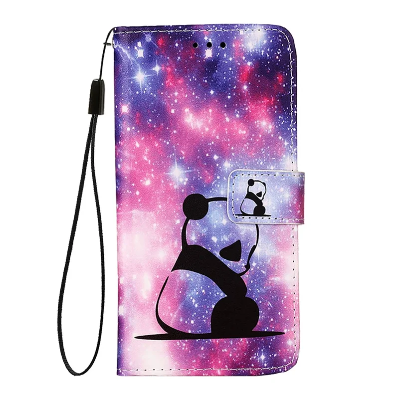 YB Pattern Printing Leather Series-4 Para Samsung Galaxy M62 Case Willet Stand Magnetic Cuase Teléfono Cubierta - Panda de Bebé
