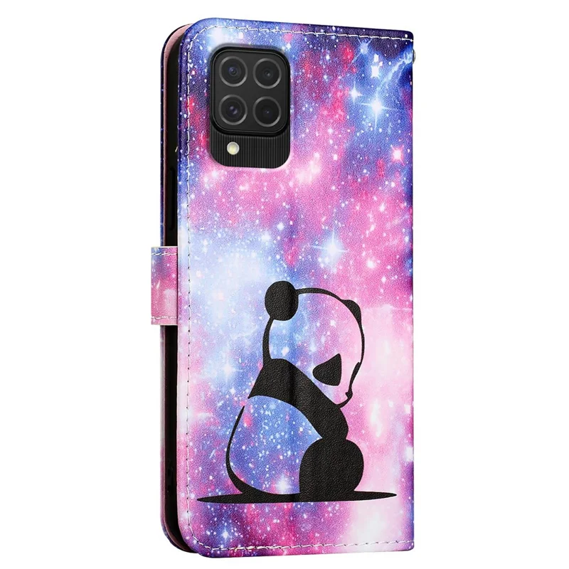 YB Pattern Printing Leather Series-4 Para Samsung Galaxy M62 Case Willet Stand Magnetic Cuase Teléfono Cubierta - Panda de Bebé