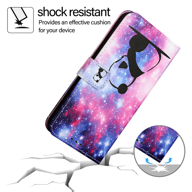YB Pattern Printing Leather Series-4 Para Samsung Galaxy M62 Case Willet Stand Magnetic Cuase Teléfono Cubierta - Panda de Bebé
