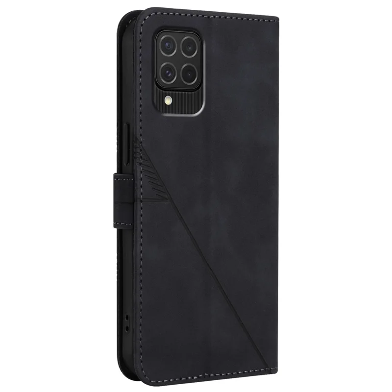 YB Implinting Series-1 Для Samsung Galaxy M62 / F62 Кошелька Кожаная Магнитная Застежка Телефона - Черный