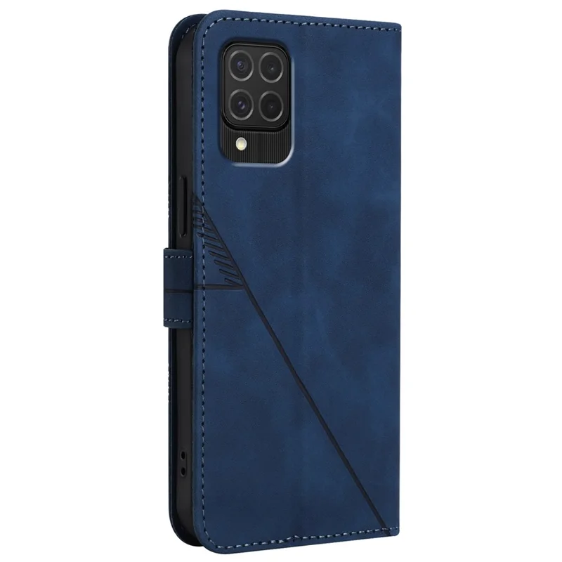 Yb-unterdruckreihe-1 Für Samsung Galaxy M62 / F62 Wallet Hülle Ledermagnetverschluss Telefonabdeckung - Saphir